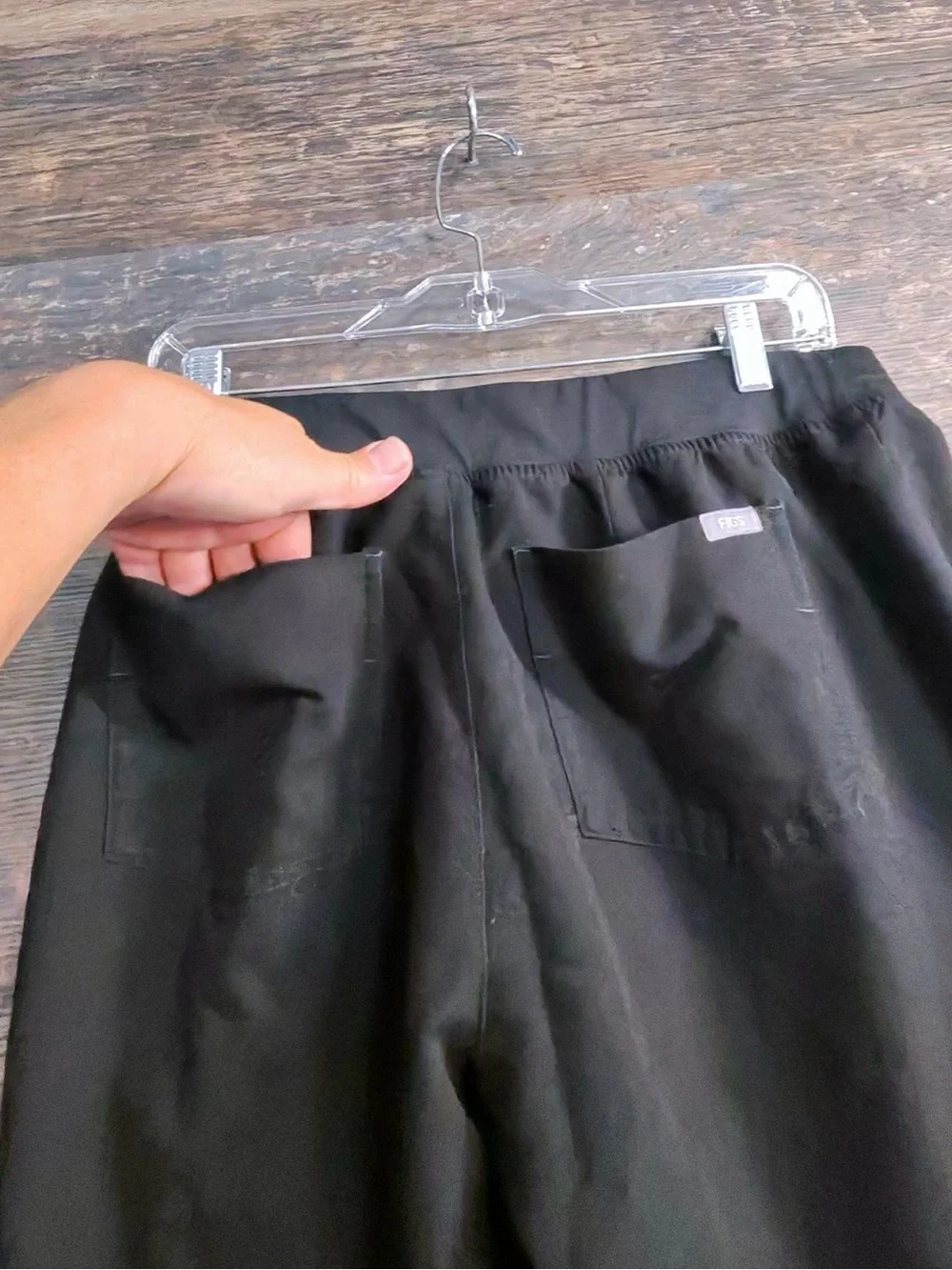 Figs Black Track Joggers Scrubs with Drawstring